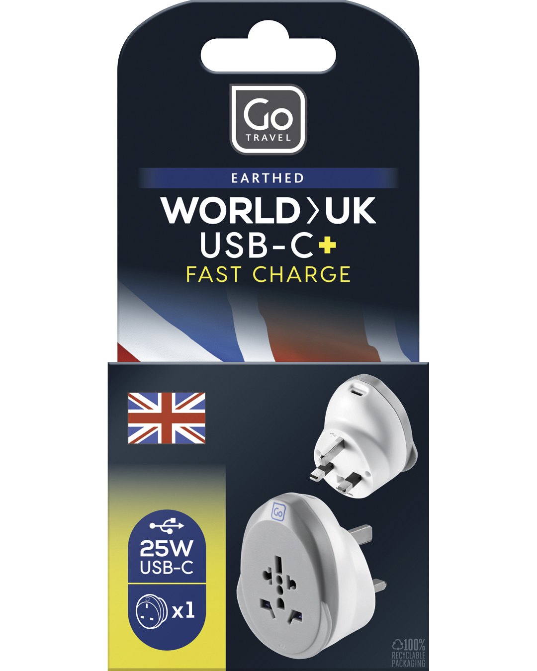 0_1_World - UK USB-C Adaptor + (25W)