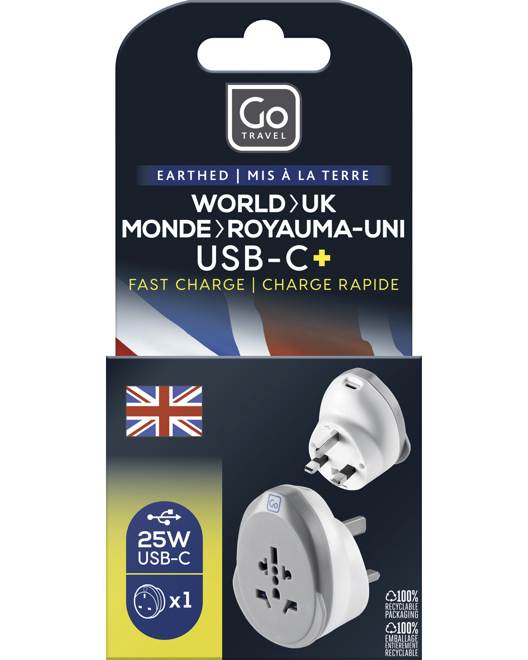 0_1_World - UK USB-C Adaptor + (25W)