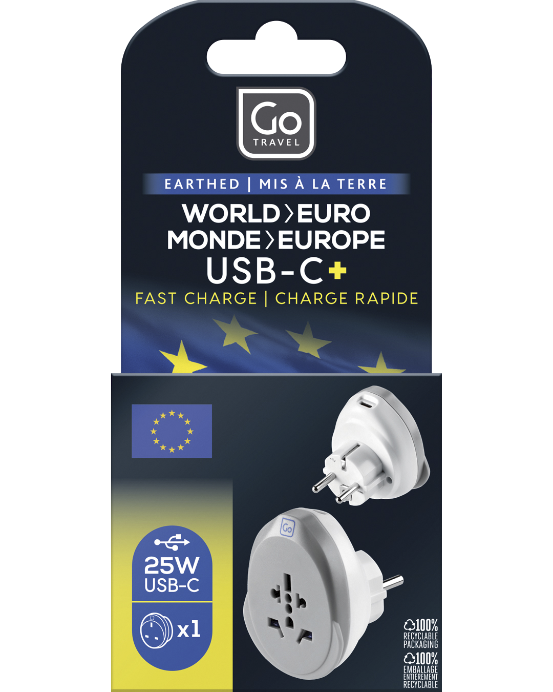0_1_World - EU USB-C Adaptor + (25W)