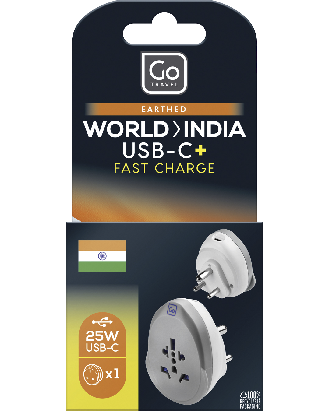 0_1_World-India USB-C Adaptor + (25W)