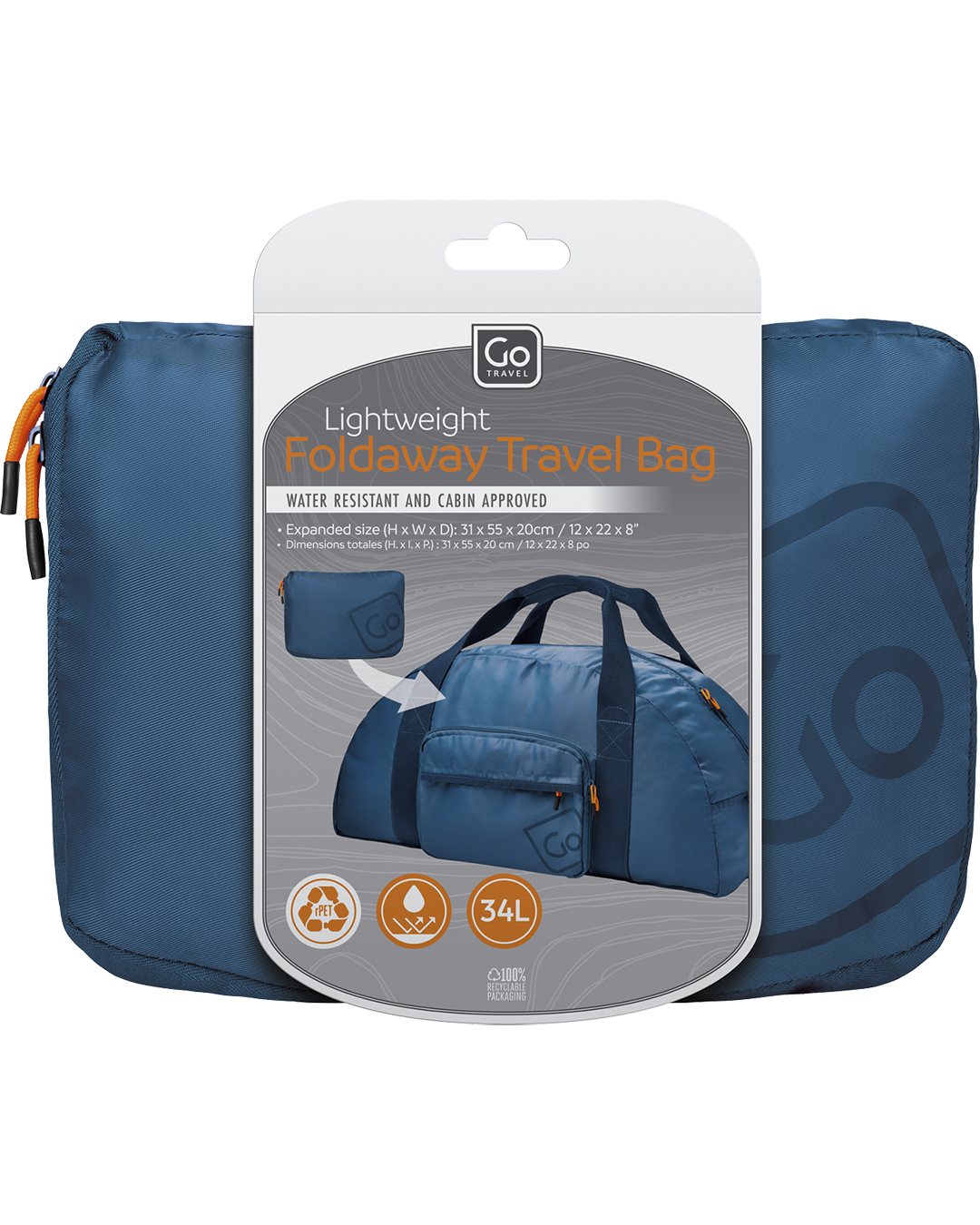 0_1_Lightweight Foldaway Travel Bag (Blue)