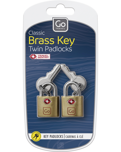 0_1_Classic Brass Key Twin Padlocks TSA