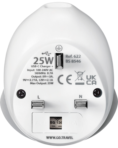 1_4_World - UK USB-C Adaptor + (25W)